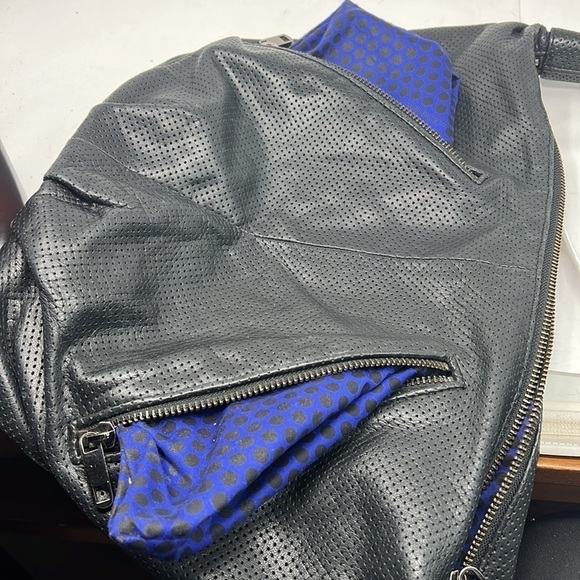 Rebecca Minkoff Perforated Leather Large Hobo Zip Top Shoulder Bag - Picture 16 of 16